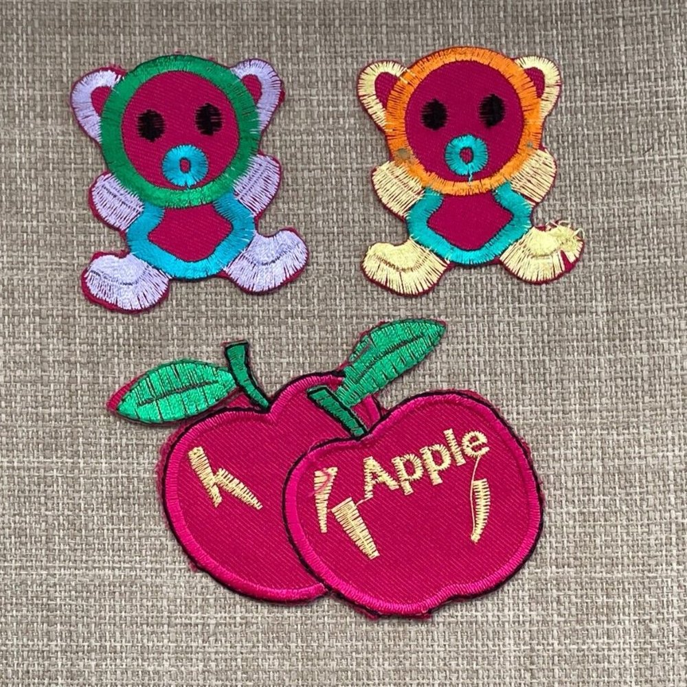 3 patches Iron On Patch Embroidery Multi Color Patch for Craft Clothes Lot of 3
